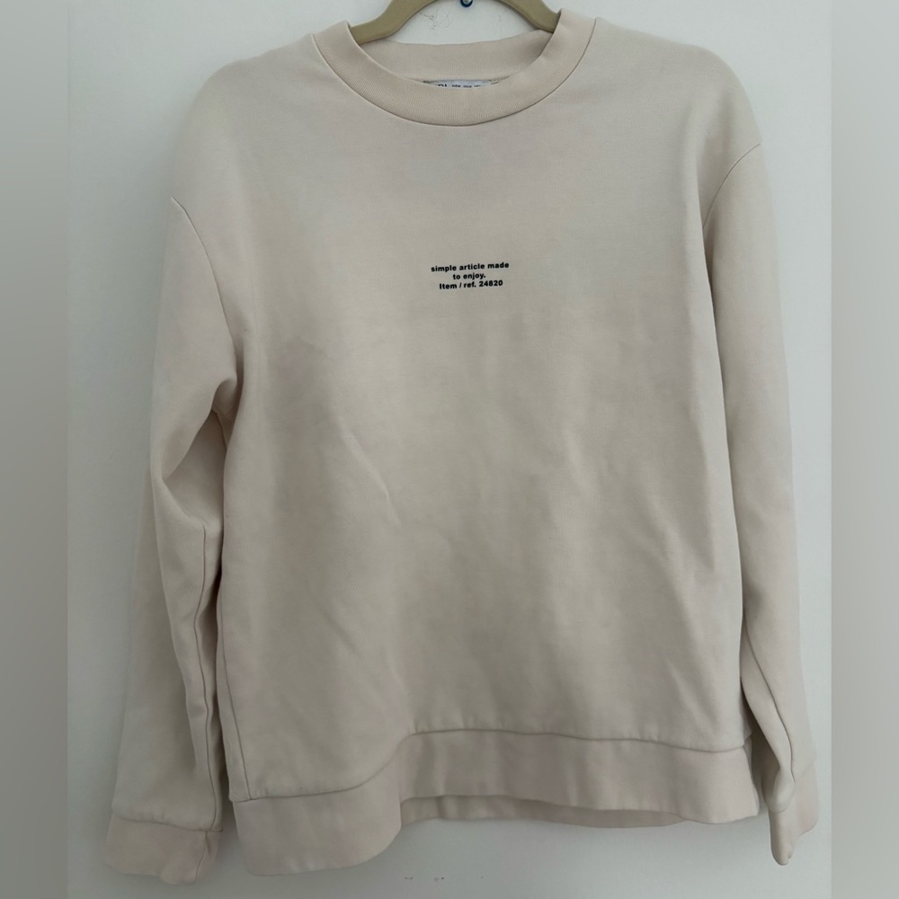 Zara Cream Women's Crewneck Sweater EUC size M